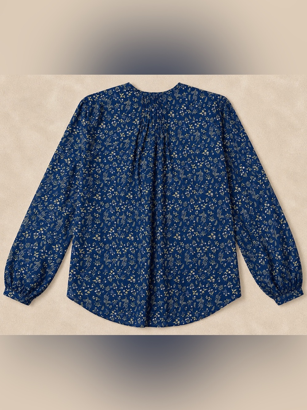 JACHS Girlfriend Floral Peasant Blouse Blue XL - Picture 2 of 5